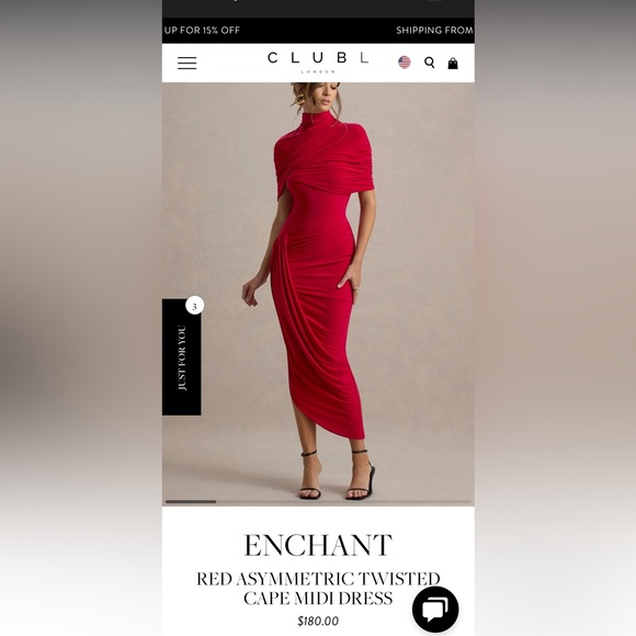 Club L London Vibrant Red Asymmetrical Dress - Picture 1 of 8